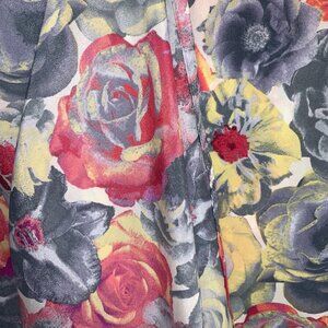 Grey Pink Yellow Multicolor Flower Floral Sarong Wrap Skirt